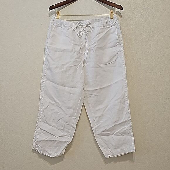 Purejill linen cropped pants size Large - Picture 1 of 10